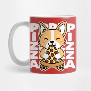 Corgi Eating Pizza Mug